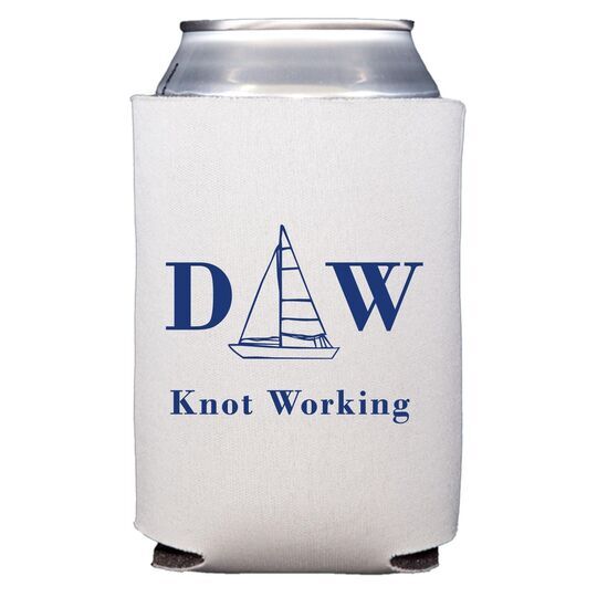 Sailboat Initials Collapsible Koozies